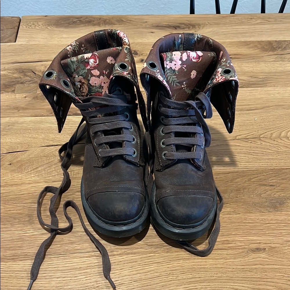 Floral Lined Dr Martens